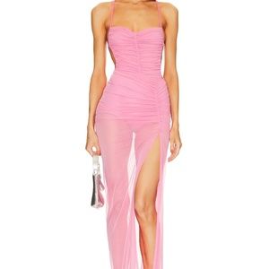Michael Costello Follie Gown in Hot Pink